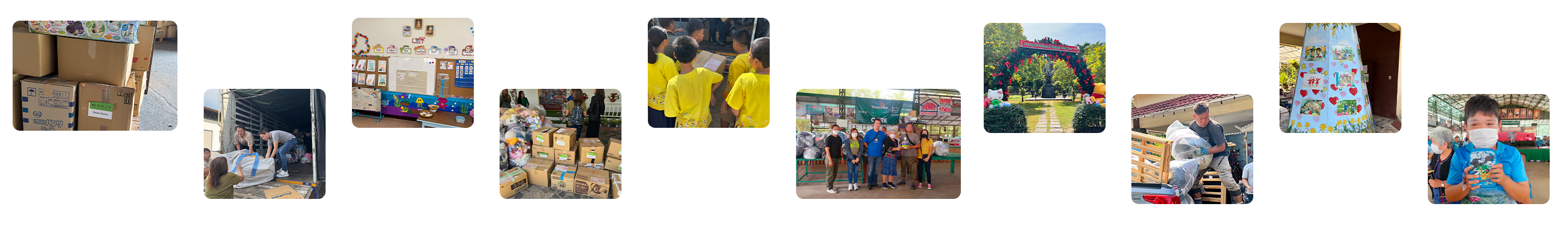 寄付の様子の写真一覧